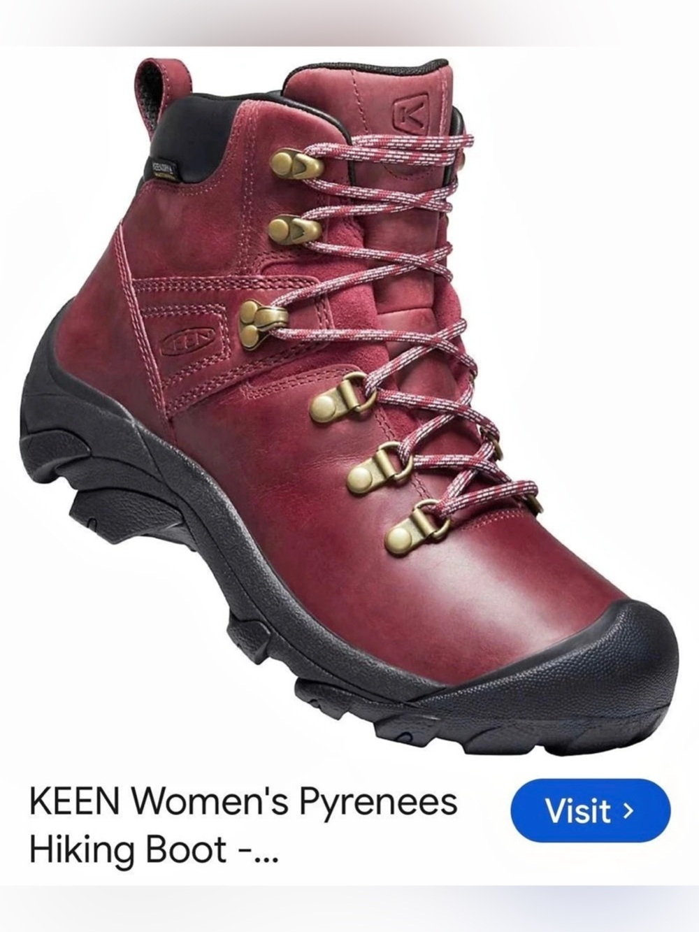 KEEN Pyrenees Waterproof Hiking Boot Waterproof Hiking Boots Red & Black US 9